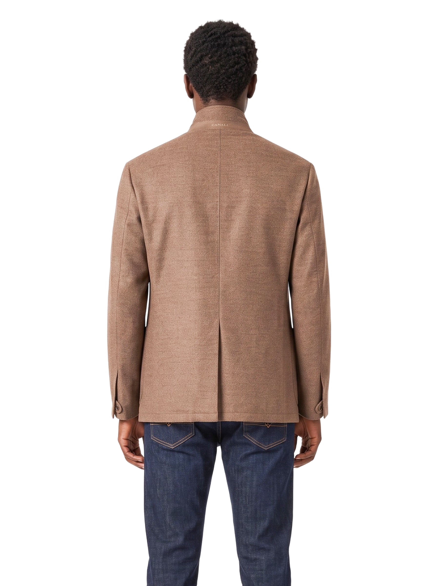 Giacca collo alto in beige 