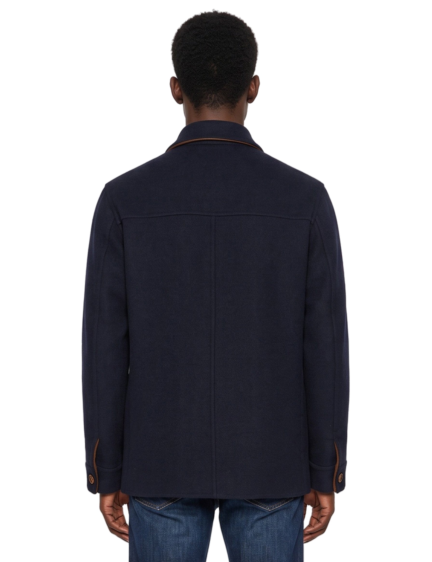 Giacca con colletto in blu 