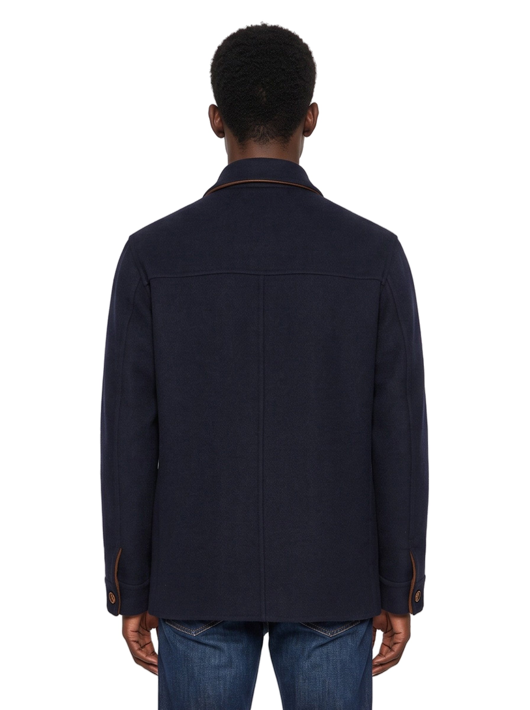 Giacca con colletto in blu 