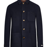 Giacca con colletto in blu 