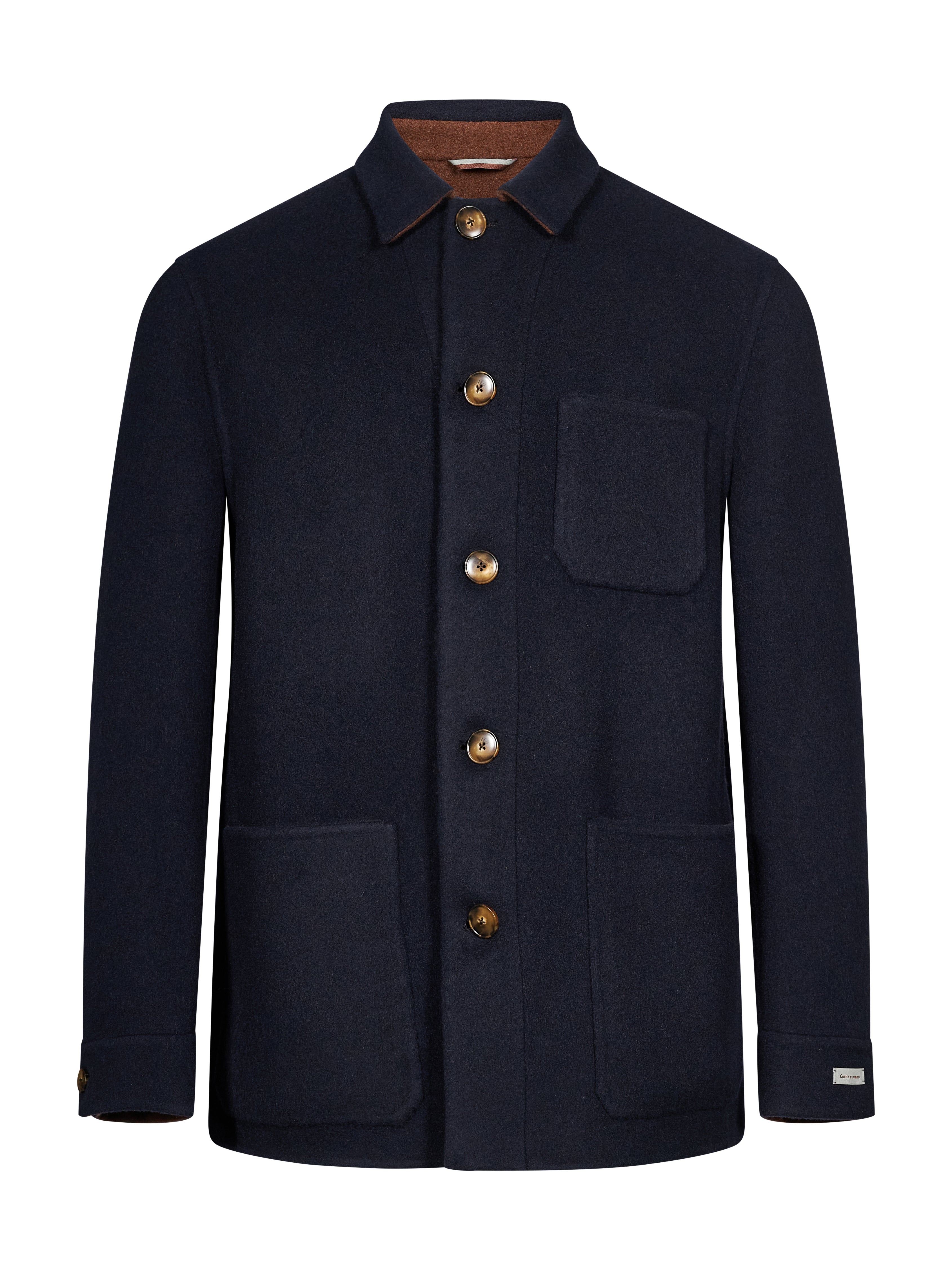 Giacca con colletto in blu 