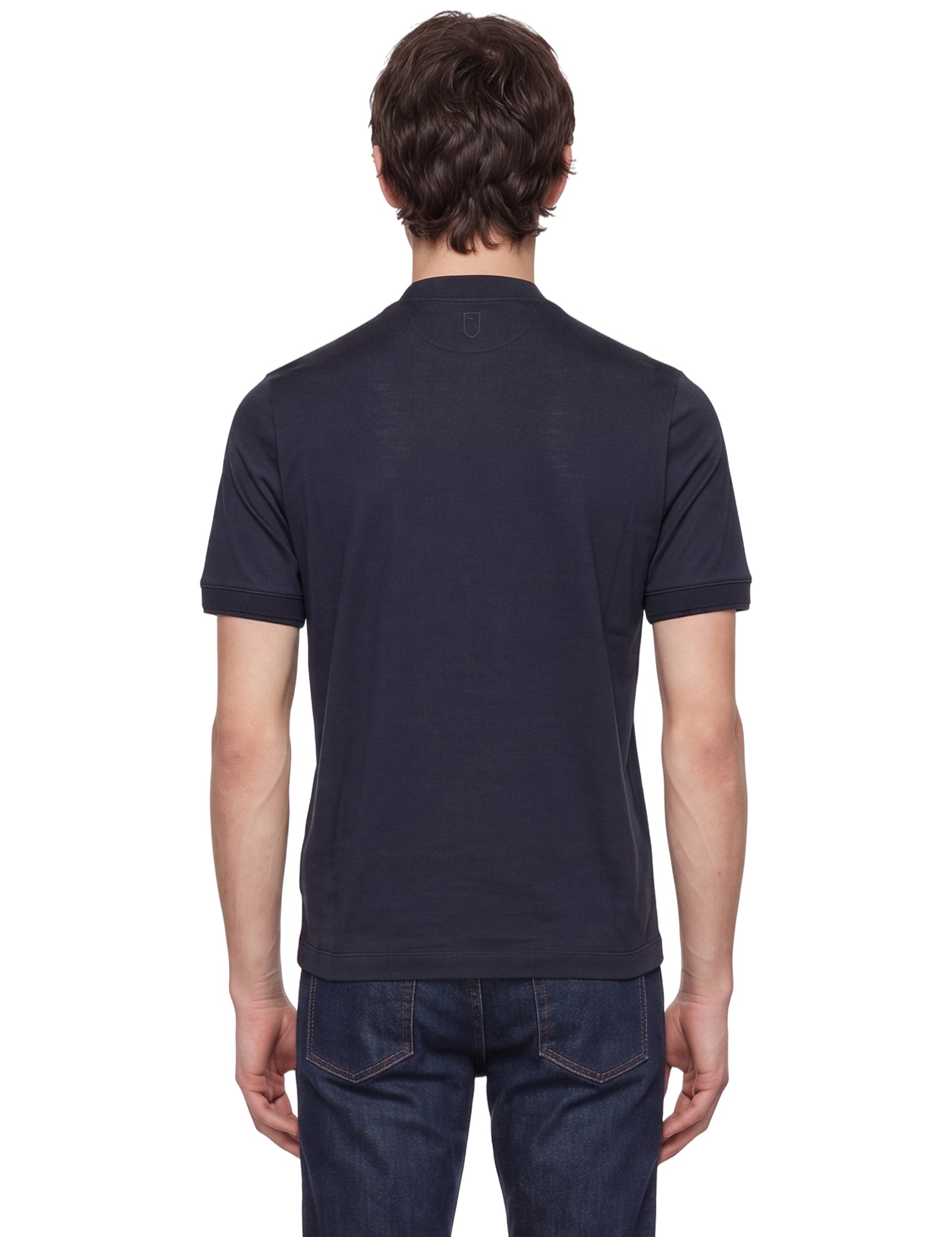T-shirt girocollo in blu 