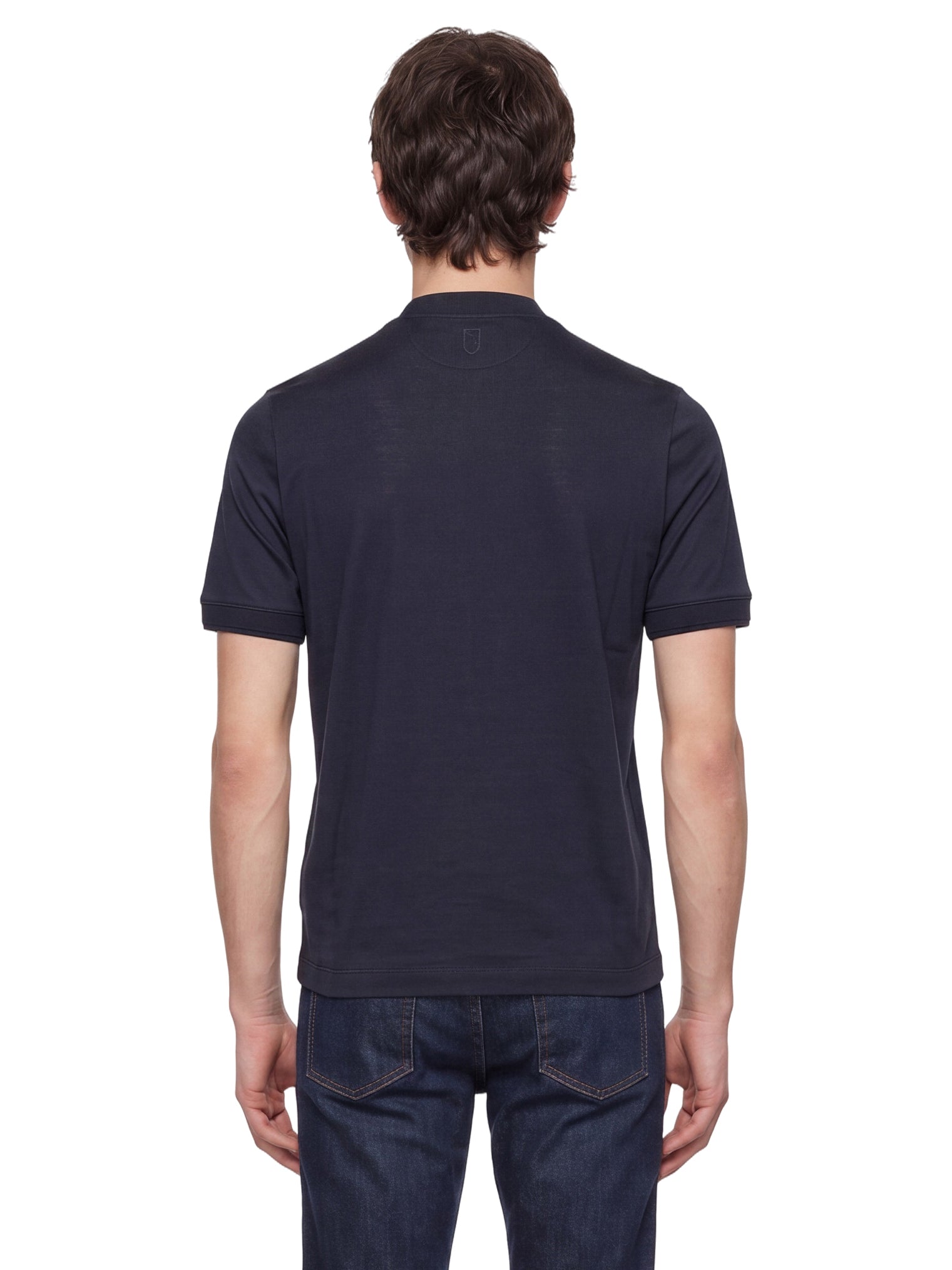 T-shirt girocollo in blu 
