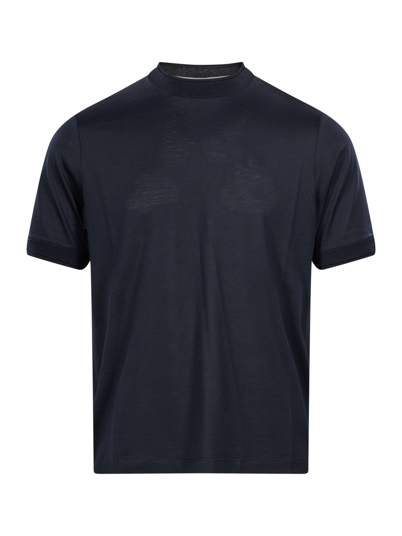 T-shirt girocollo in blu 