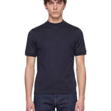 T-shirt girocollo in blu 
