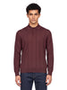 Maglia polo in lana bordeaux