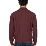 Maglia polo in lana bordeaux 