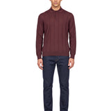 Maglia polo in lana bordeaux 