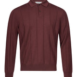 Maglia polo in lana bordeaux 