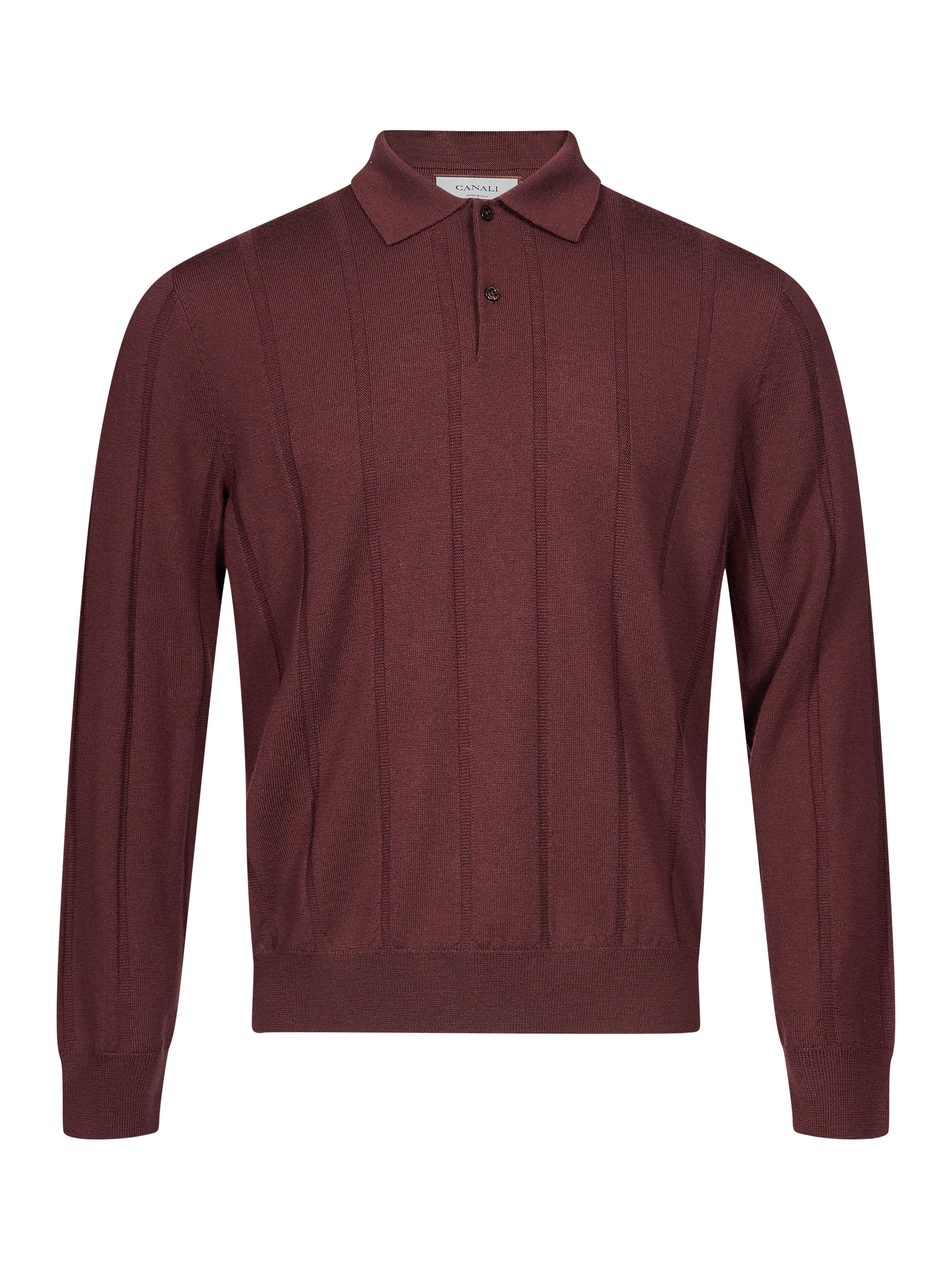 Maglia polo in lana bordeaux 