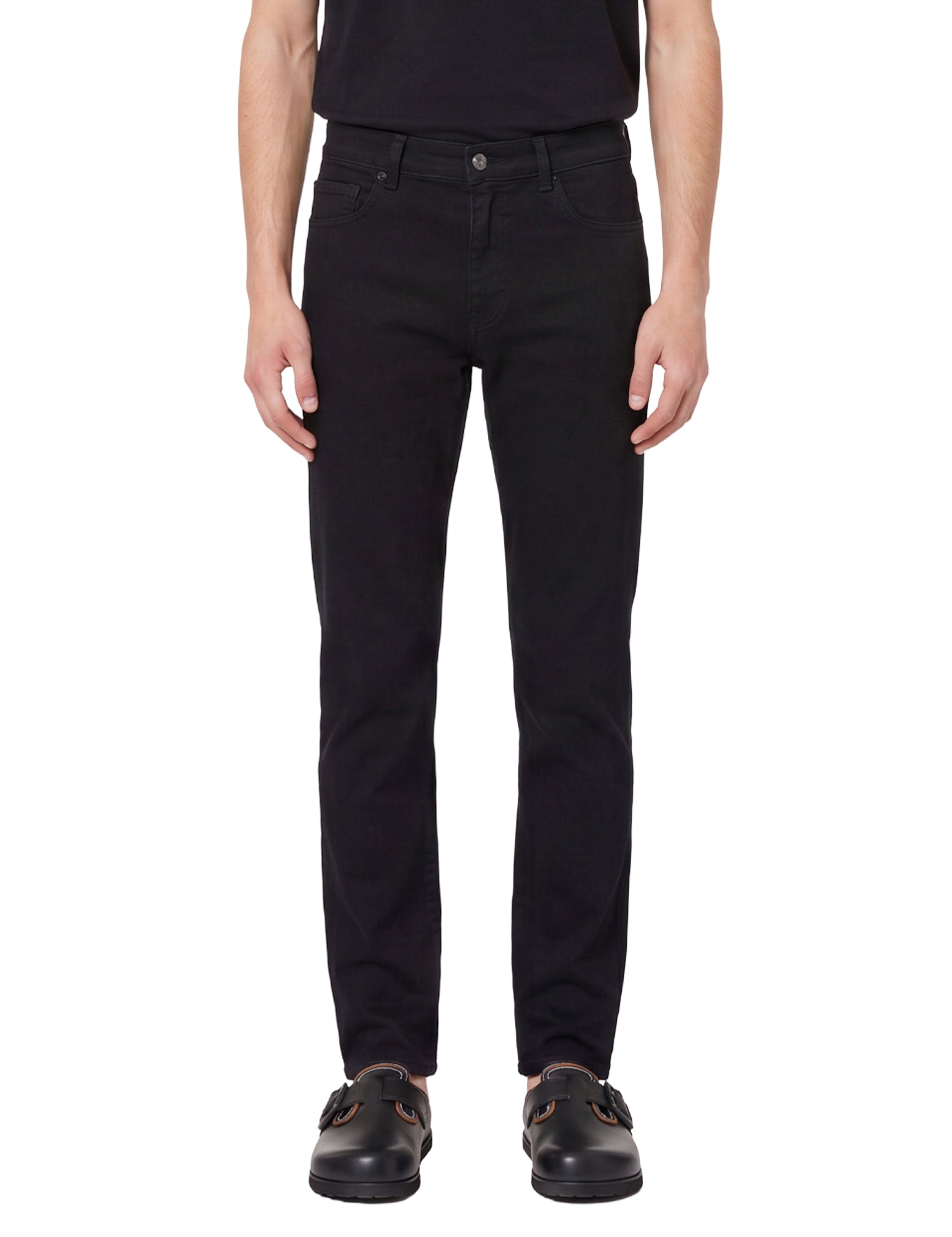 Jeans a gamba dritta in nero 