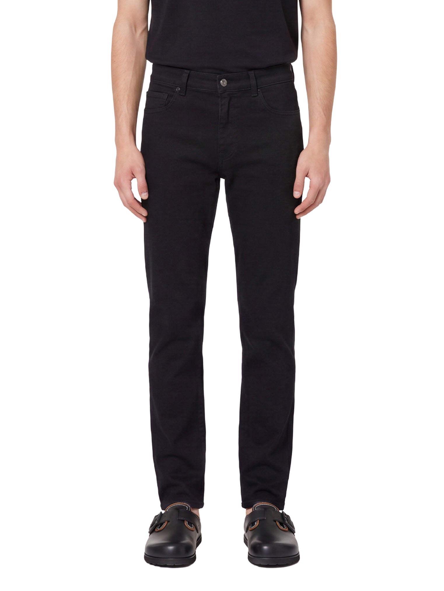 Jeans a gamba dritta in nero 