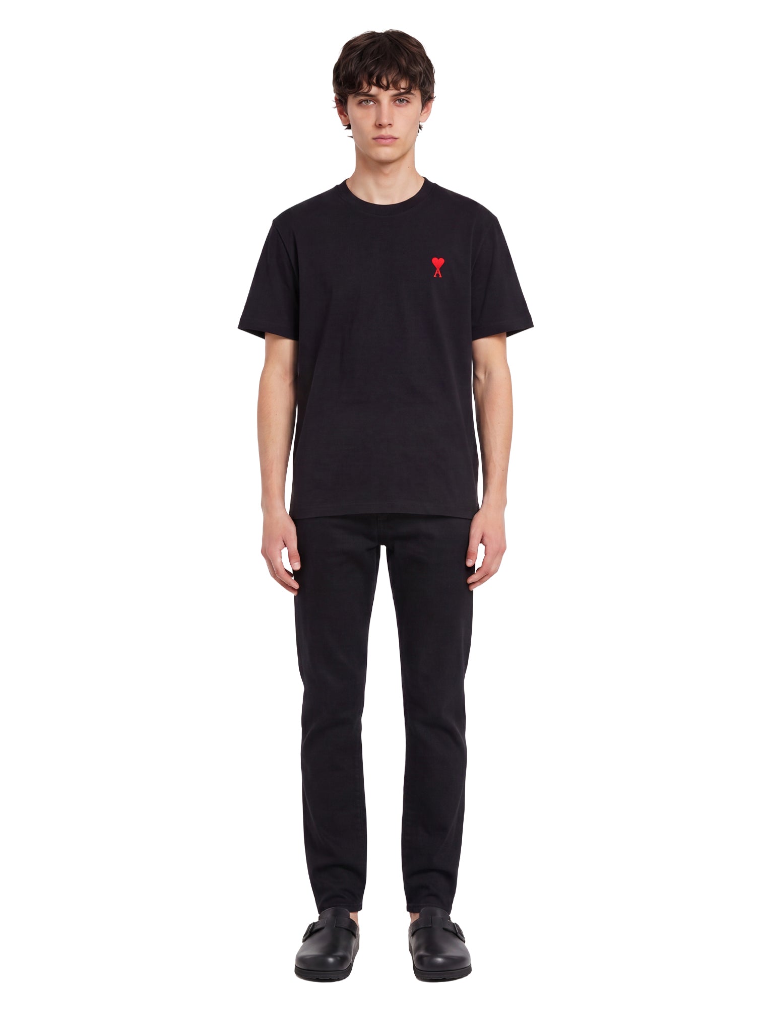 Jeans a gamba dritta in nero 