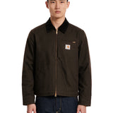 Giacca con zip con logo Detroit in marrone 
