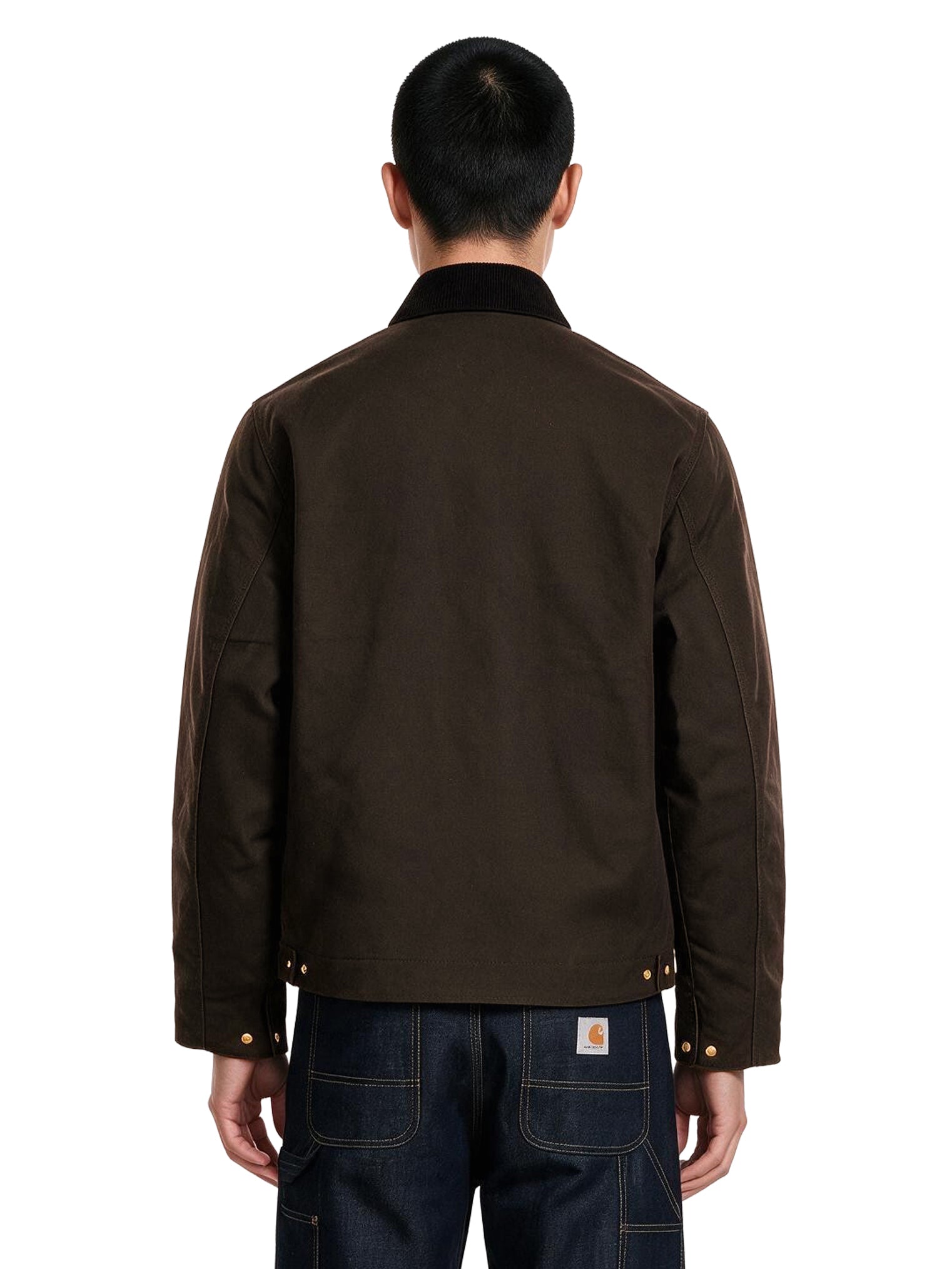 Giacca con zip con logo Detroit in marrone 