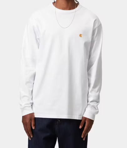 T-shirt Chase con logo in bianco 