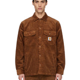 Giacca-camicia con logo whitsome in marrone 