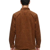 Giacca-camicia con logo whitsome in marrone 