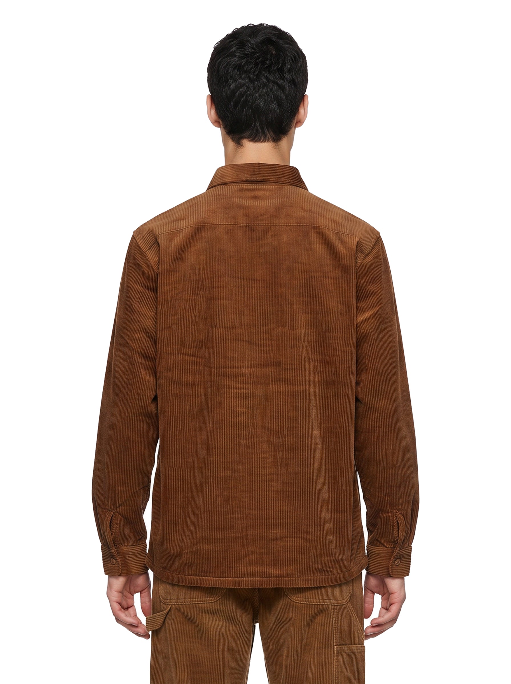 Giacca-camicia con logo whitsome in marrone 