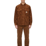 Giacca-camicia con logo whitsome in marrone 