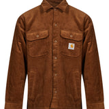Giacca-camicia con logo whitsome in marrone 