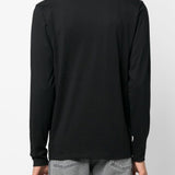 T-shirt a maniche lunghe con patch logo in nero 