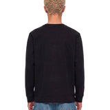 T-shirt a maniche lunghe con patch logo in nero 