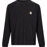T-shirt a maniche lunghe con patch logo in nero 