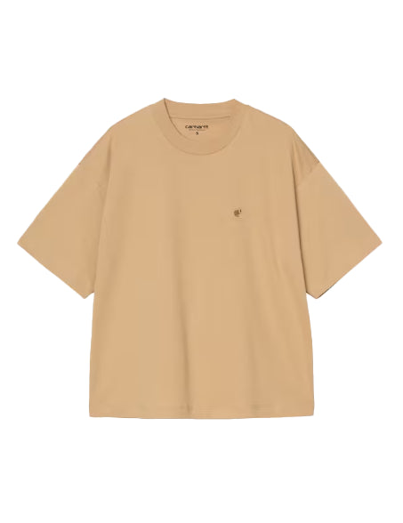 T-shirt Chester con logo in beige 