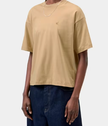T-shirt Chester con logo in beige 