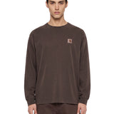 T-shirt a maniche lunghe vista in marrone 