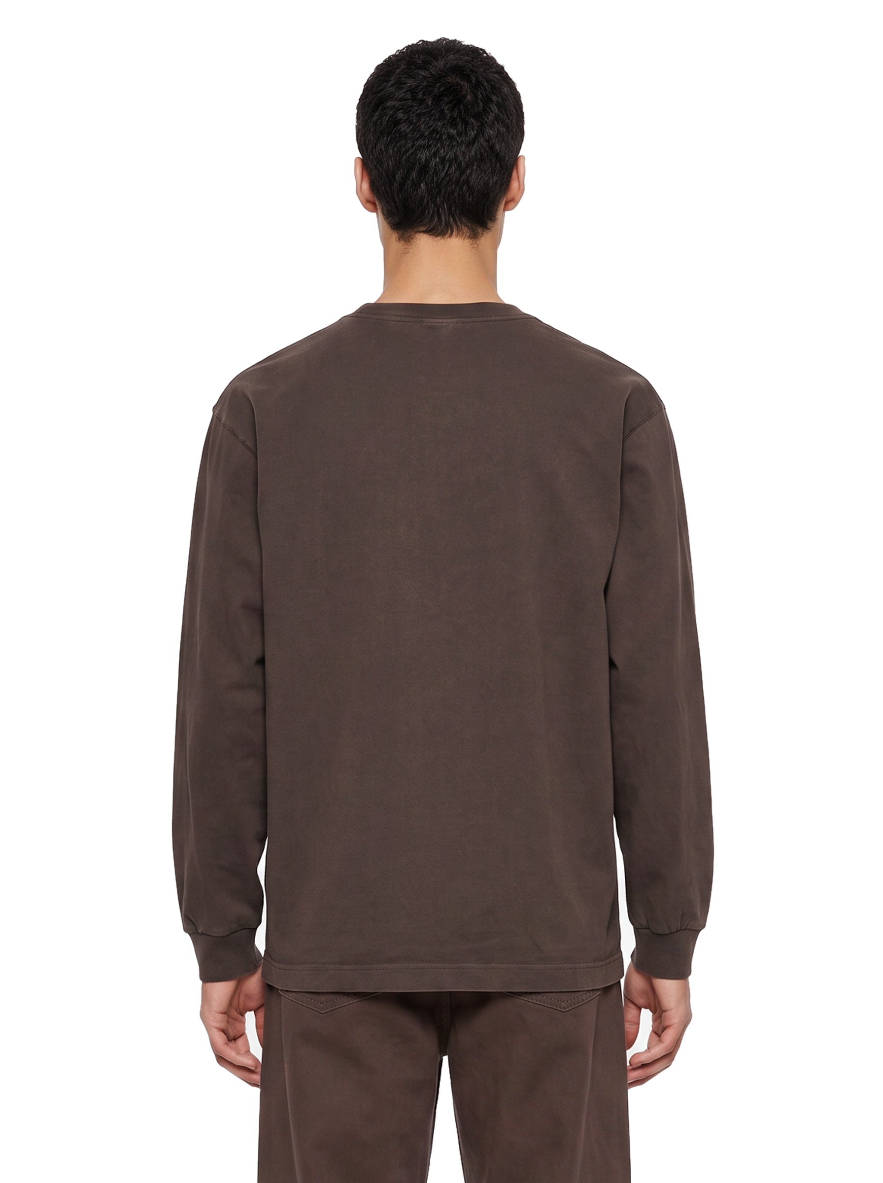 T-shirt a maniche lunghe vista in marrone 