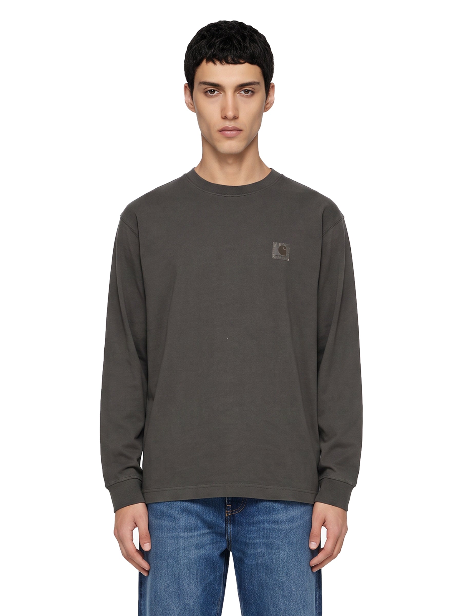 T-shirt a maniche lunghe vista in grigio 