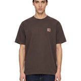 T-shirt a maniche corte vista in marrone 