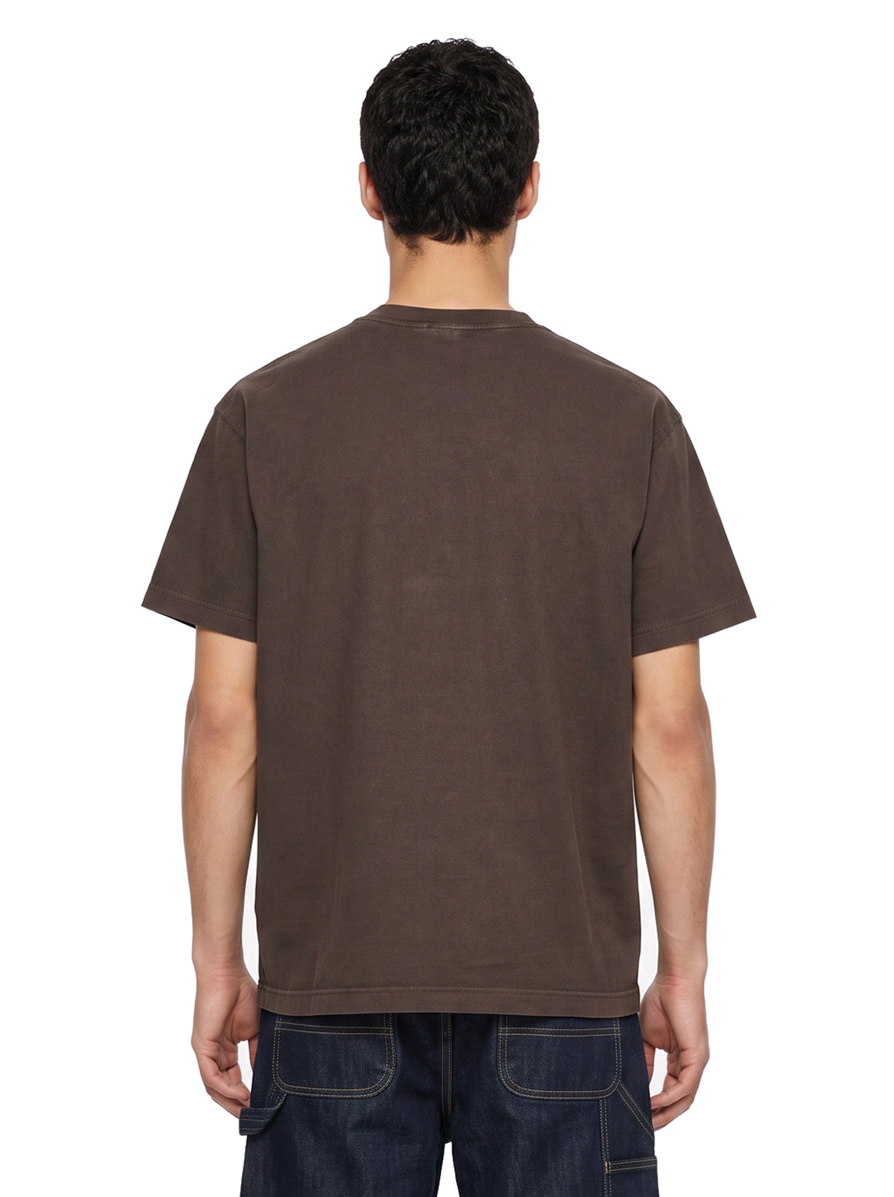 T-shirt a maniche corte vista in marrone 