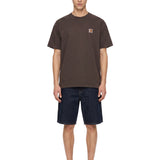 T-shirt a maniche corte vista in marrone 