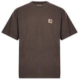 T-shirt a maniche corte vista in marrone 