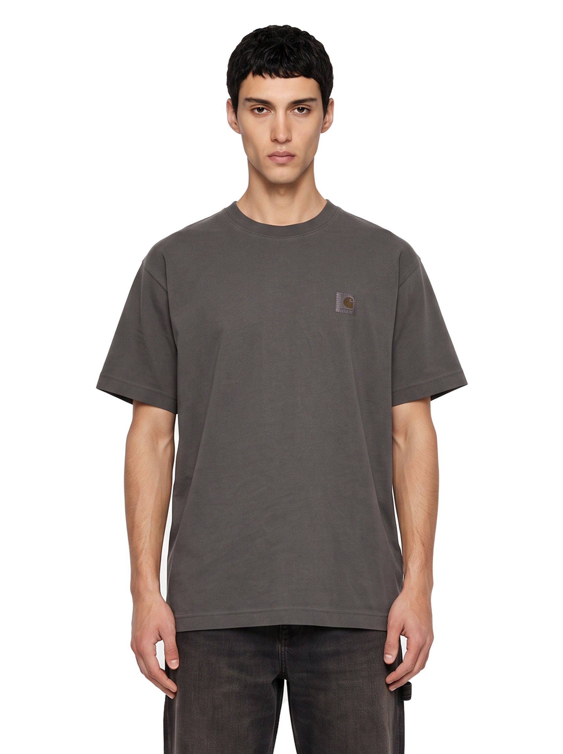 T-shirt a maniche corte vista in nero 