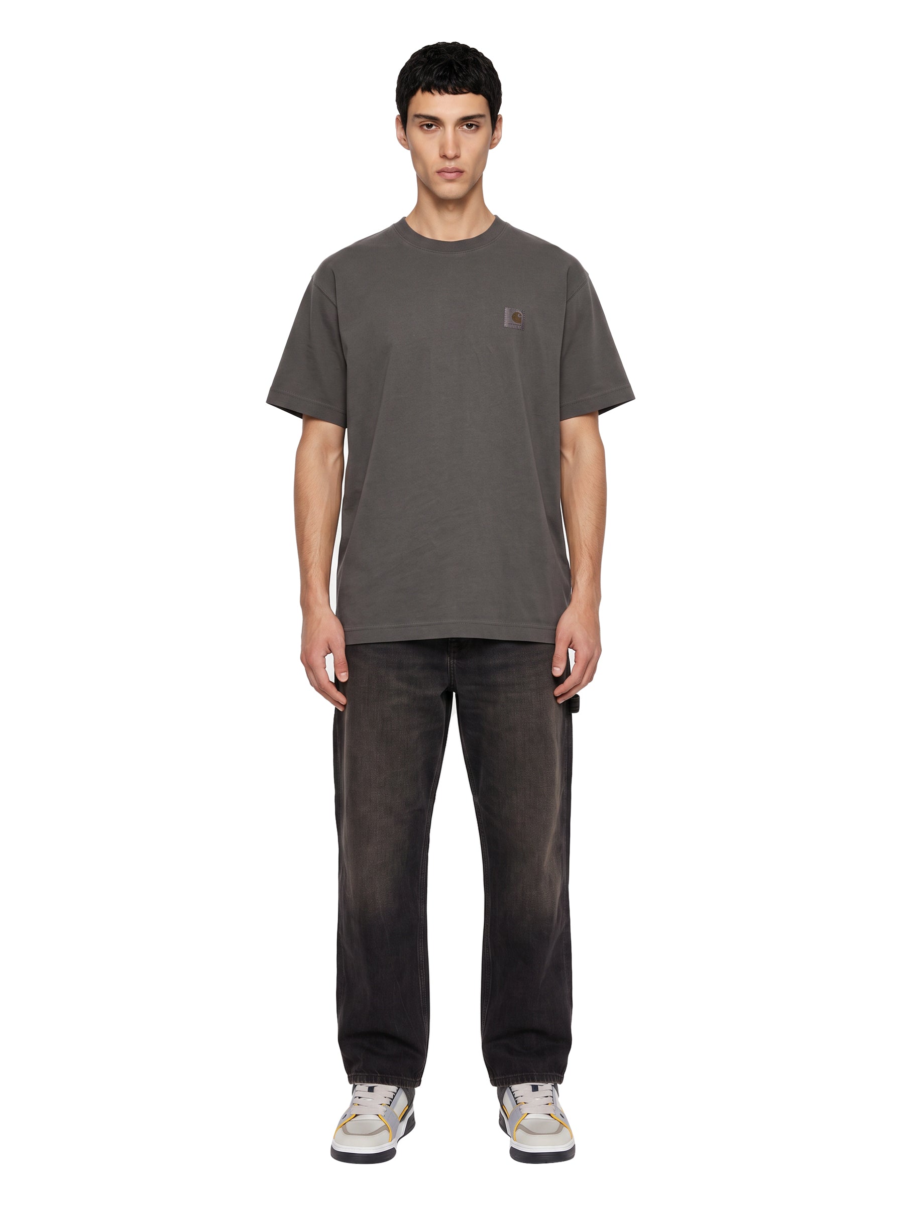 T-shirt a maniche corte vista in nero 