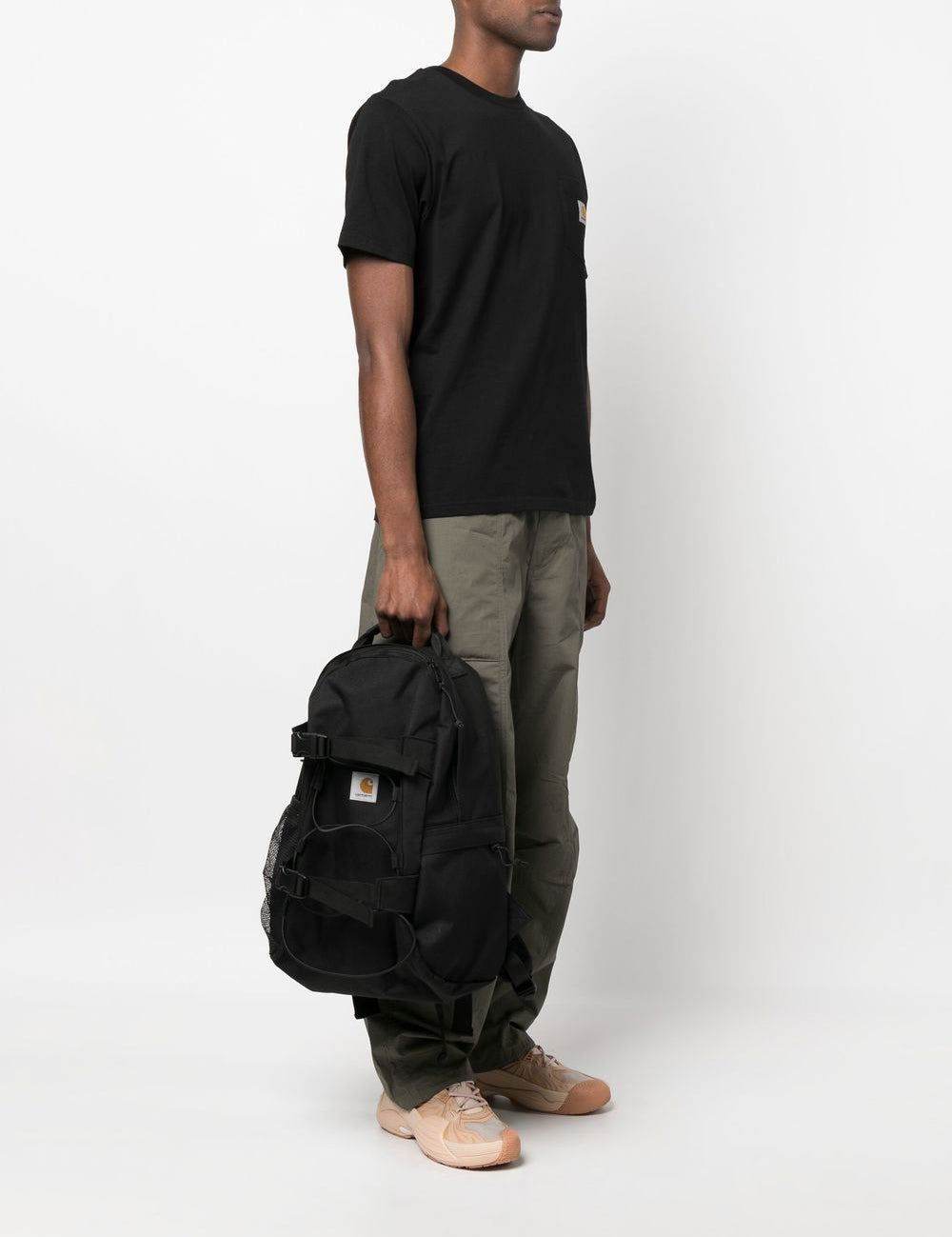 Zaino con applicazione in nero - unisex 