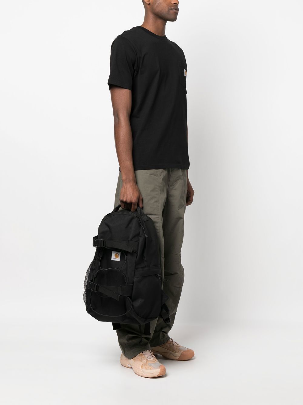 Zaino con applicazione in nero - unisex 