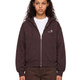 Felpa con zip e cappuccio in marrone 