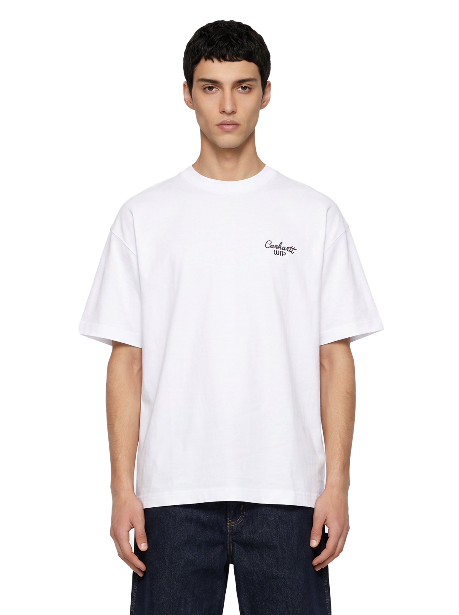 T-shirt Signature Script in bianco 