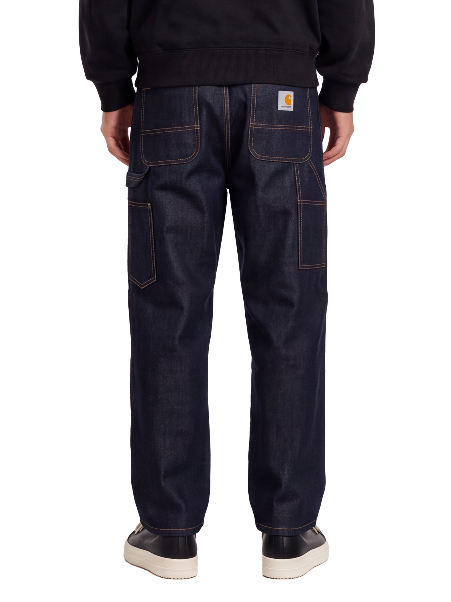 Jeans a gamba dritta og single knee in blu 
