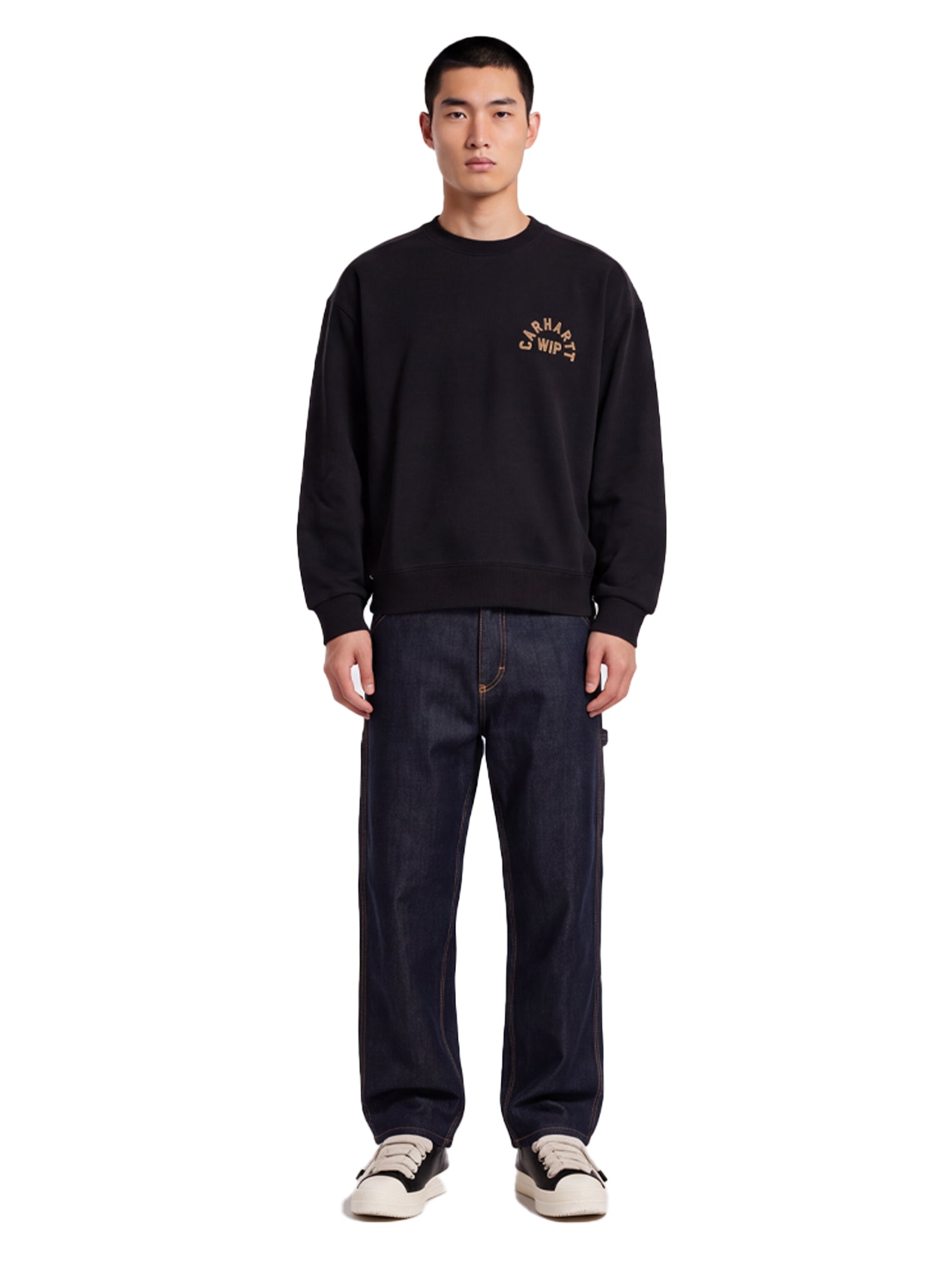 Jeans a gamba dritta og single knee in blu 
