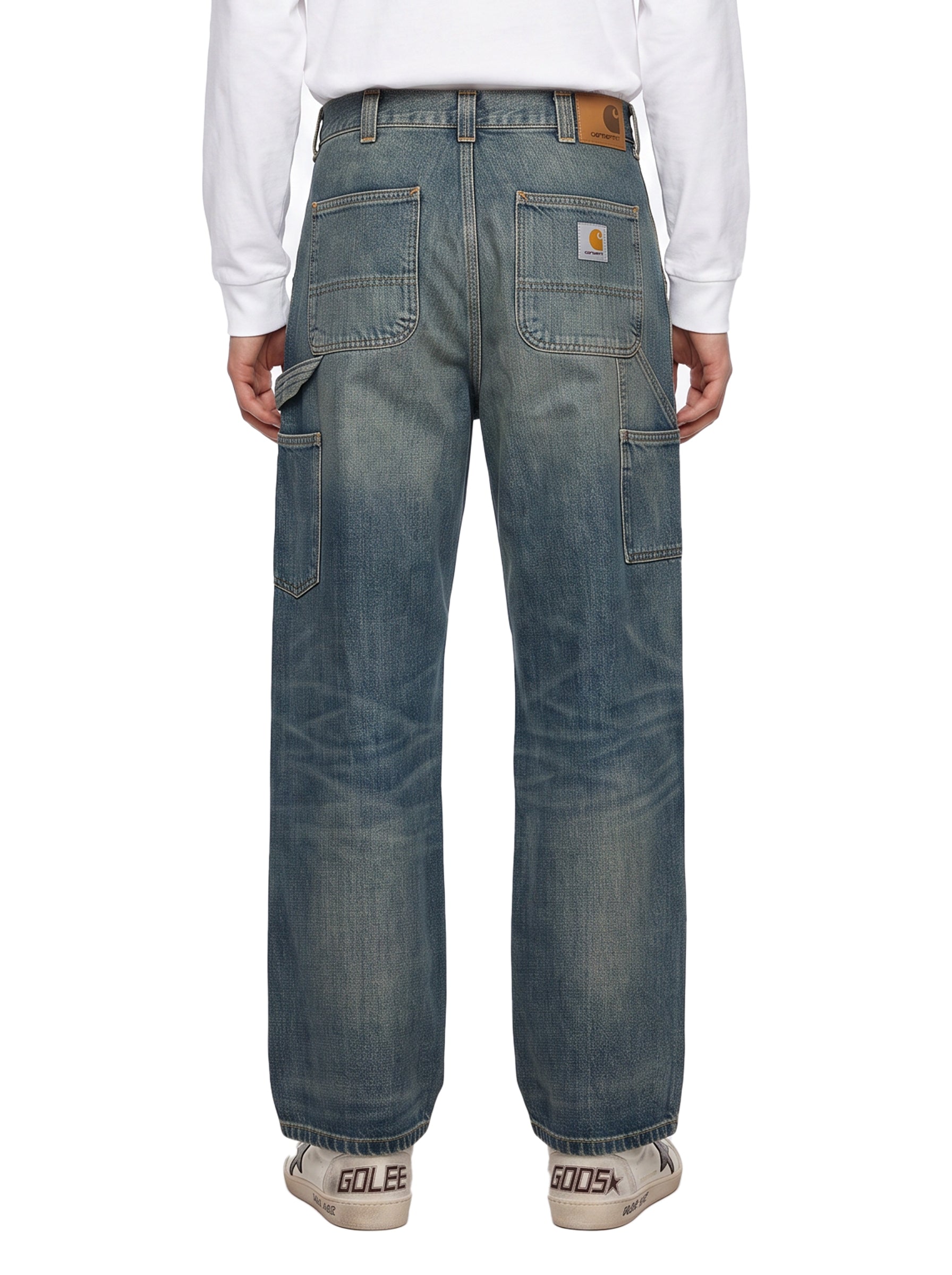 Jeans og single knee in blu 