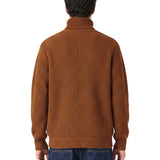 Maglione a coste Detroit a collo alto in marrone 