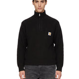 Maglione a coste Detroit a collo alto in nero 