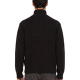 Maglione a coste Detroit a collo alto in nero 