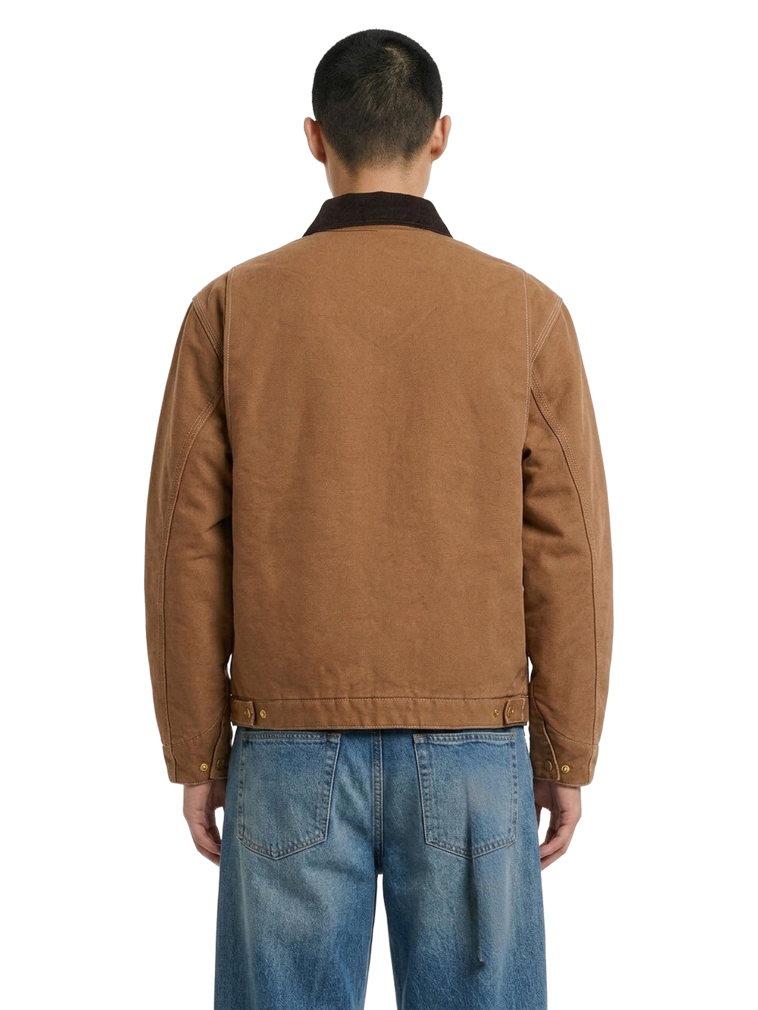 Giacca con zip con logo Detroit in marrone 